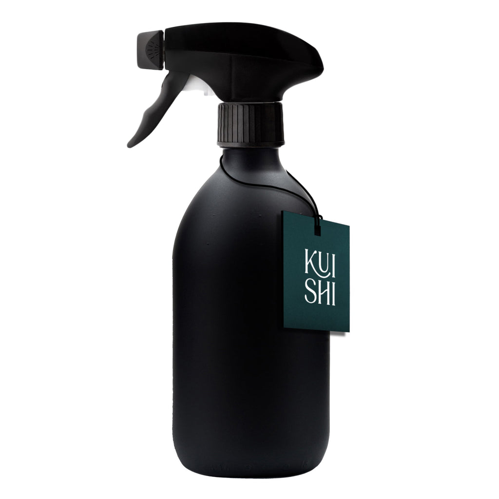 Refillable Glass Spray Bottle — Black