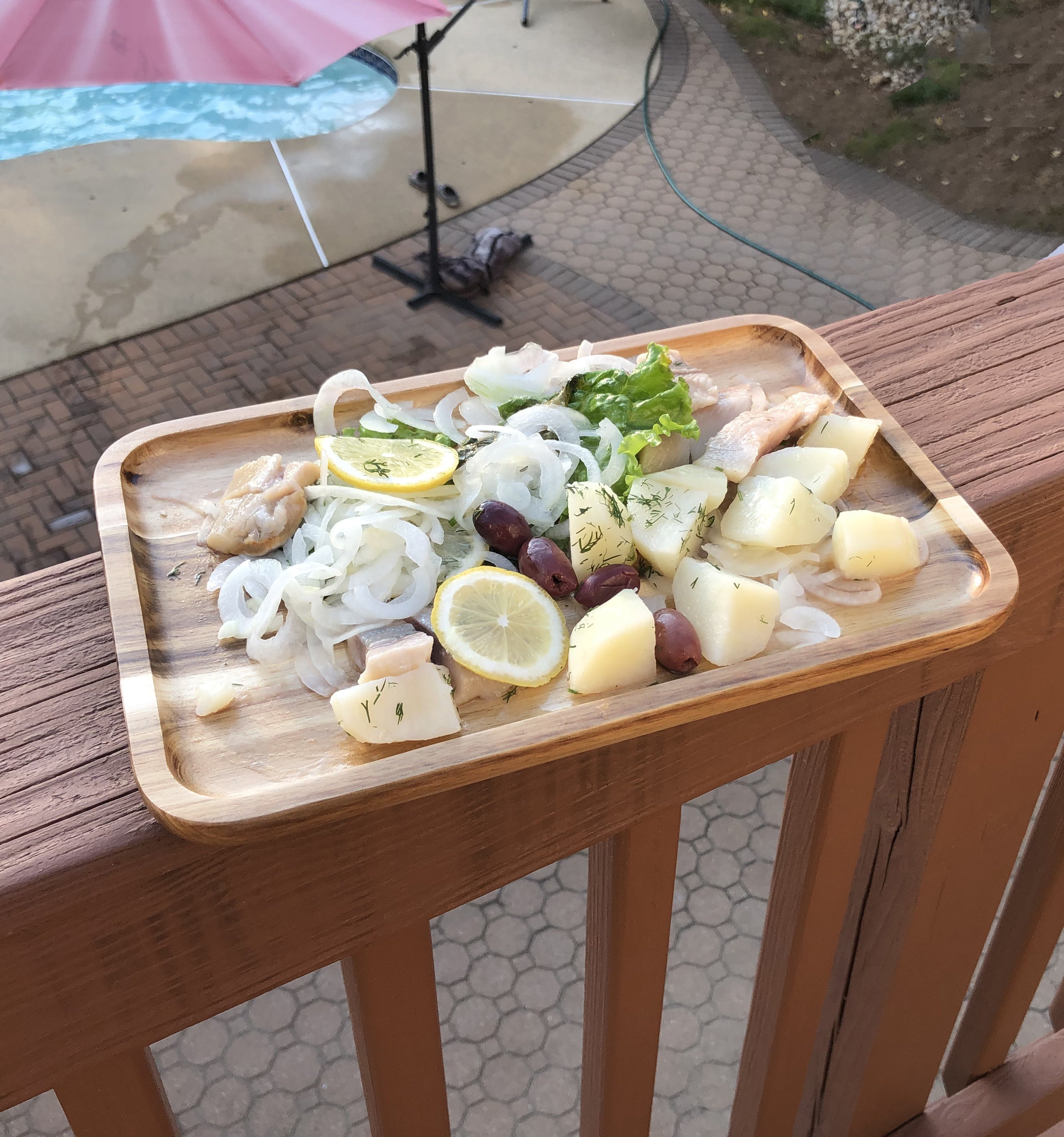 Acacia Wood Serving Trays — Set of 3